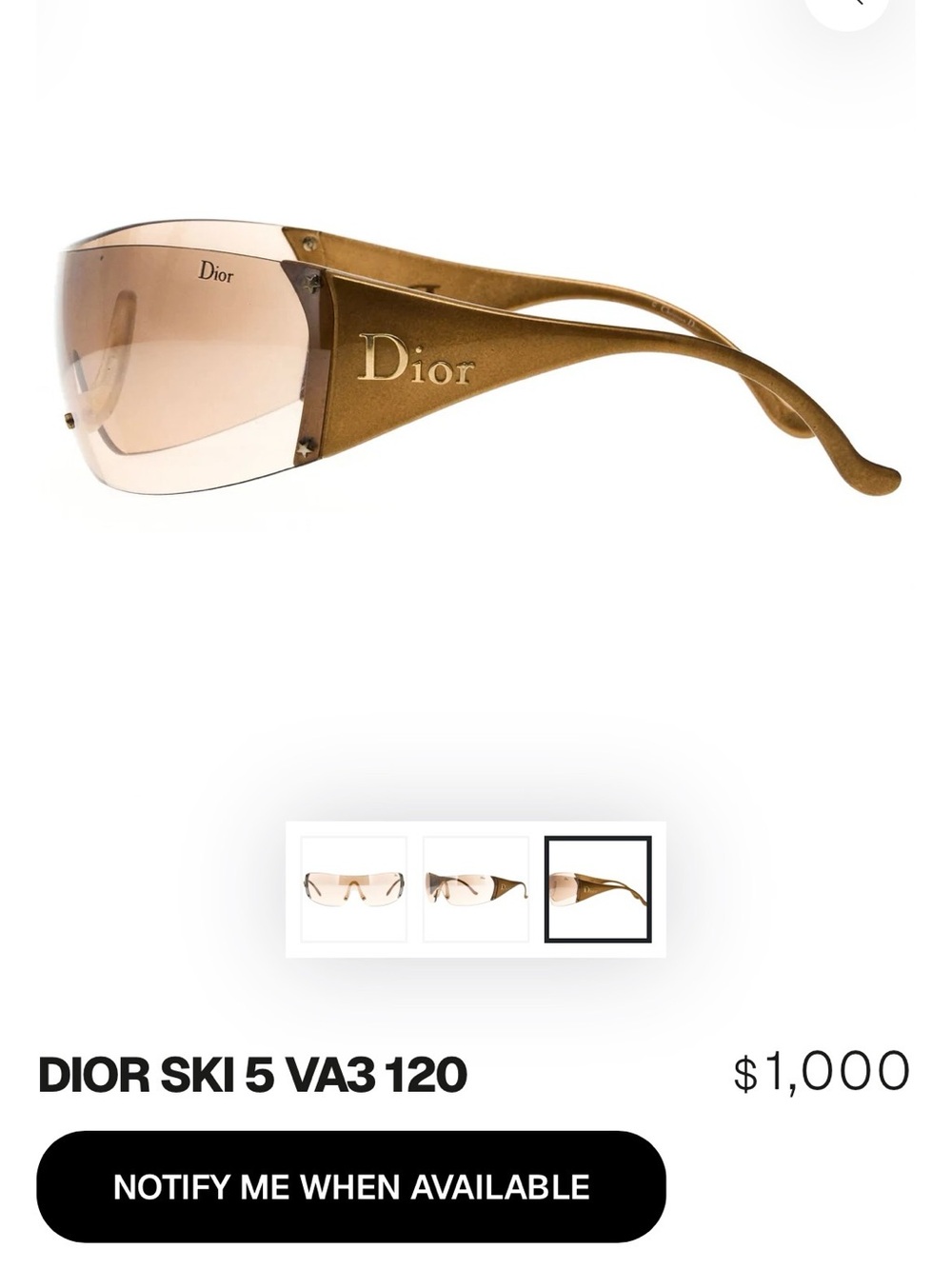 rare Dior special edition Sunglasses Vintage Dior ski 5 VA2 sport mask verydior